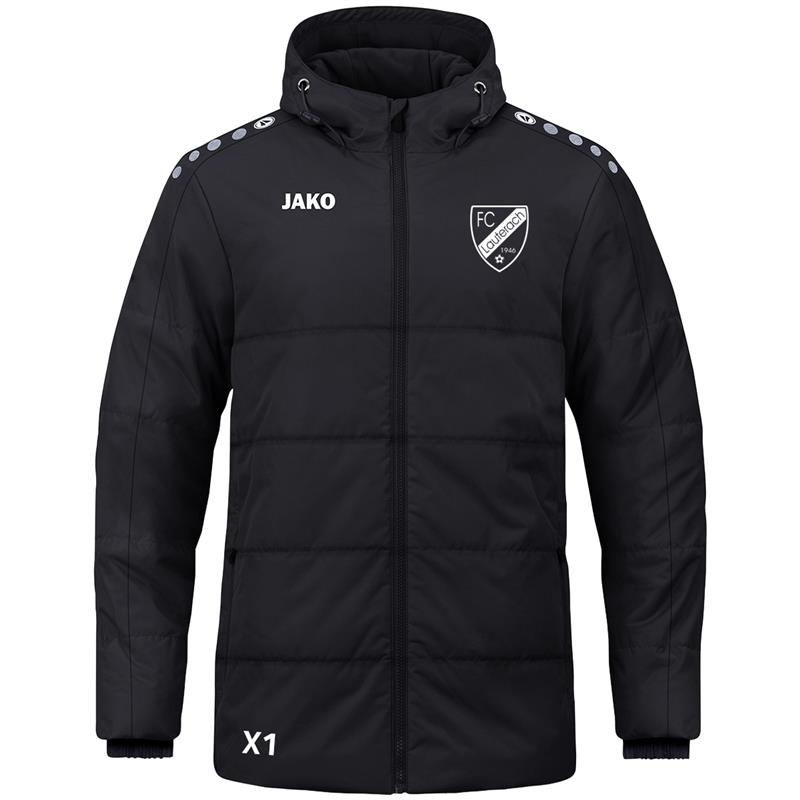 JAKO FC Lauterach Coachjacke One mit Kapuze - black 7120